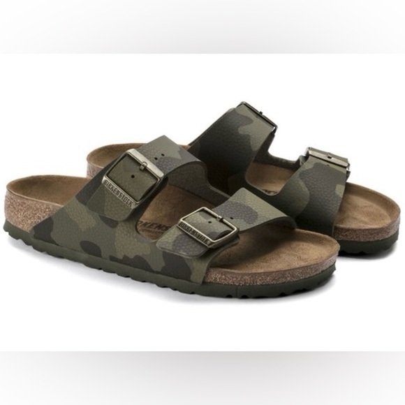 BIRKENSTOCK Women’s Arizona Birko-Flor Sandals-Desert Soil Camo Green Size 6-6.5 - Picture 1 of 13